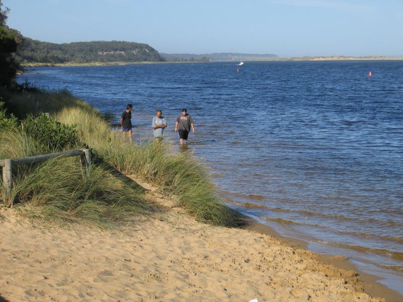 along coast and Snowy River from beach at eastern end of Foreshore Rd