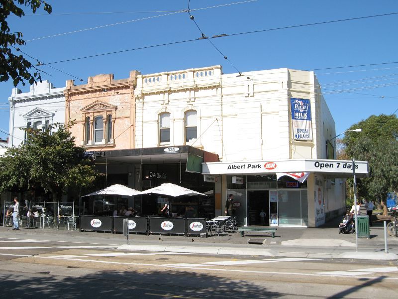 Albert Park - Shops and commercial centre, Bridport Street: South-east corner of Bridport St and Merton St