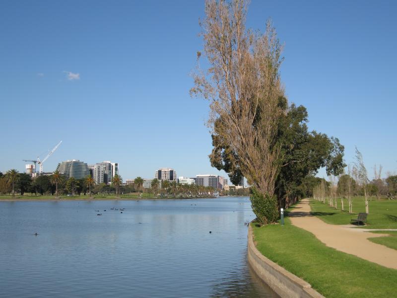 Albert Park - Albert Park Lake, Carousel Function Centre, Aughtie Drive: View south-east along lake foreshore
