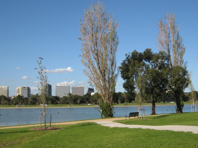 Albert Park - Albert Park Lake, Carousel Function Centre, Aughtie Drive: View east across lake