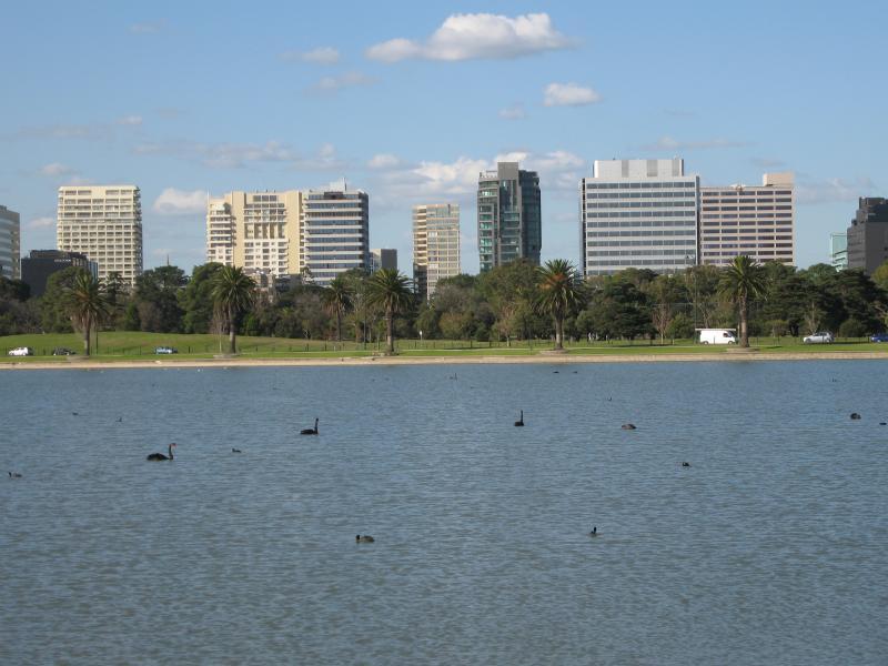 Albert Park - Albert Park Lake, Carousel Function Centre, Aughtie Drive: View east across lake