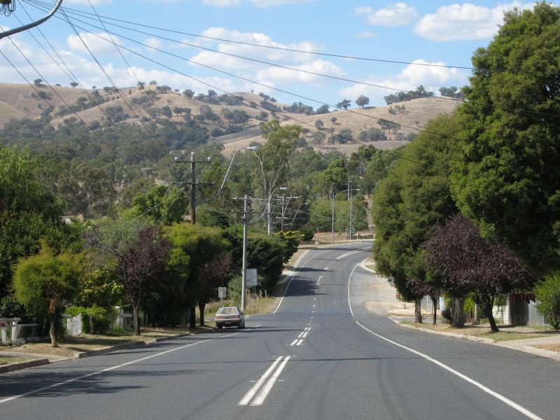 Alexandra - Around Alexandra: View east along Downey St towards George St
