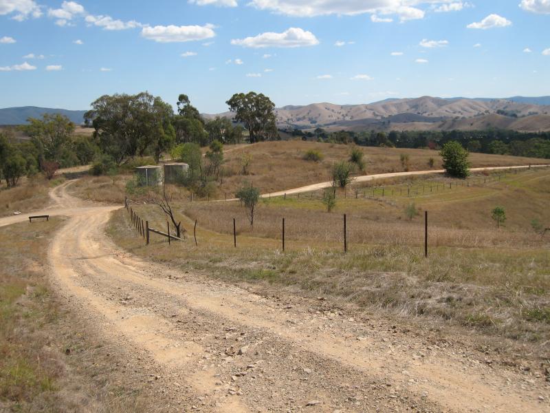 Alexandra - Lucky Mine Lookout, off Mount Pleasant Road: View back along access road from lookout
