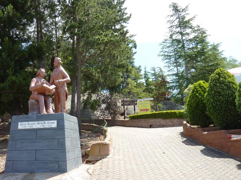 Anakie - Fairy Park, Ballan Road: Brothers Grimm Monument at start of main pathway through the park
