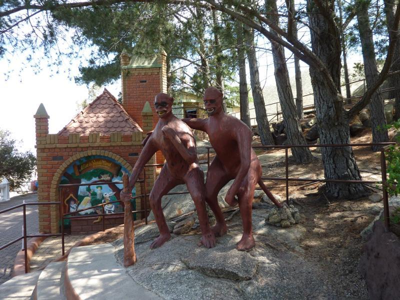 Anakie - Fairy Park, Ballan Road - The Apes in front of Alice in Wonderland