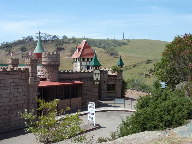 Anakie - Fairy Park, Ballan Road: Castle Cafe with Mt Anakie in background