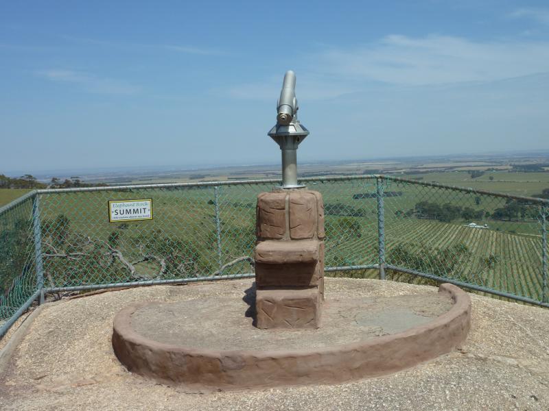 Anakie - Fairy Park, Ballan Road: Telescope at summit of Elephant Rock