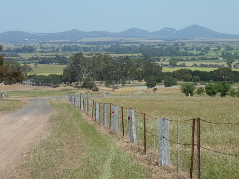 Anakie - Murphys Road and Thompson Road - South-easterly view towards The You Yangs, Murphys Rd, 1.3 km north of Staughton Vale Rd