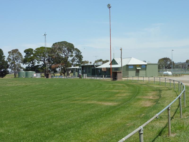 Anakie - Anakie Recreation Reserve, De Motts Road west of Ballan Road: View across oval towards pavillion