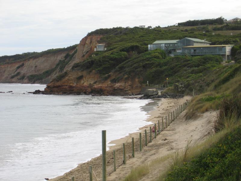 Anglesea - Surf Beach area near Anglesea River: View west along beach