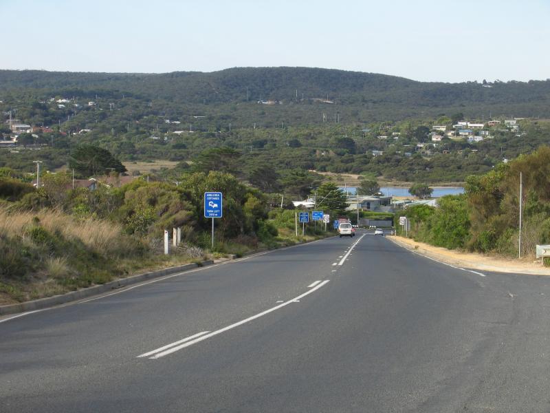 Anglesea - Lookout, Great Ocean Road west of Harvey Street: View north-east along Great Ocean Road at lookout