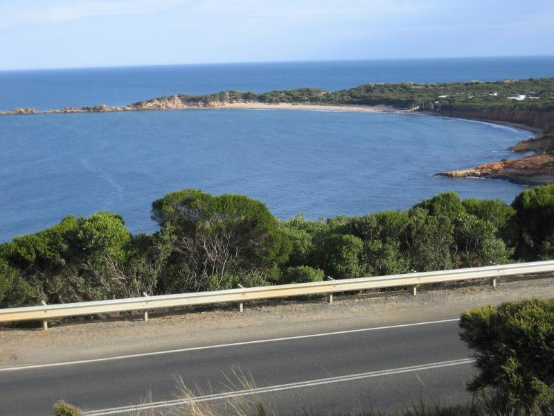 Anglesea - Lookout off Harvey Street: View south across Great Ocean Road towards Point Roadknight