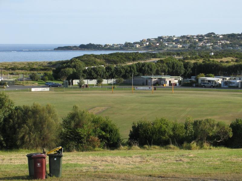 Apollo Bay - Around Apollo Bay: View south across sports ground from Gambier St