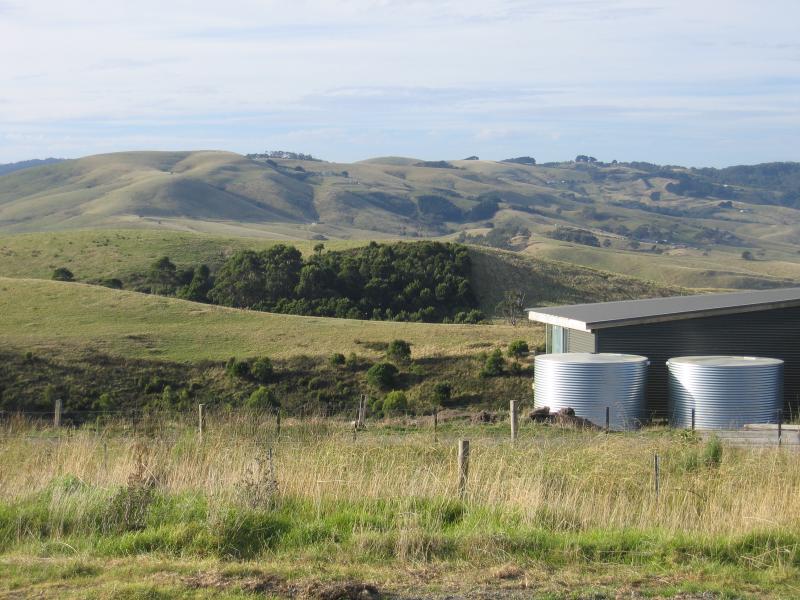 Apollo Bay - Town of Marengo, south of Apollo Bay: Great Ocean Rd west of Marengo, view north towards hills