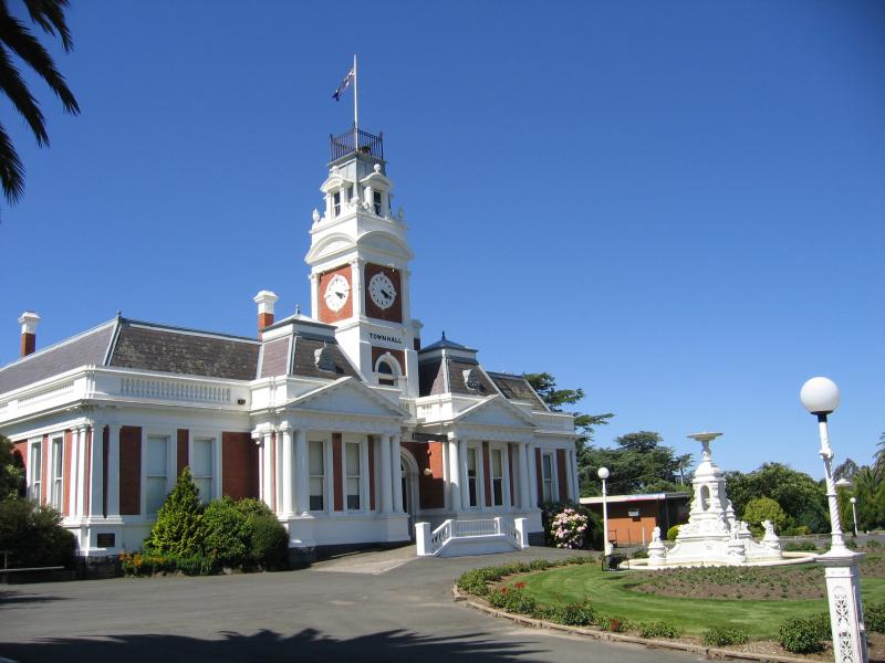 Ararat - Commercial centre and shops: Town Hall and Ararat Regional Art Gallery, Barkly St at Vincent St