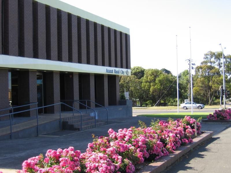 Ararat - Western Highway through Ararat: Ararat Rural City council offices, corner Vincent St and High St