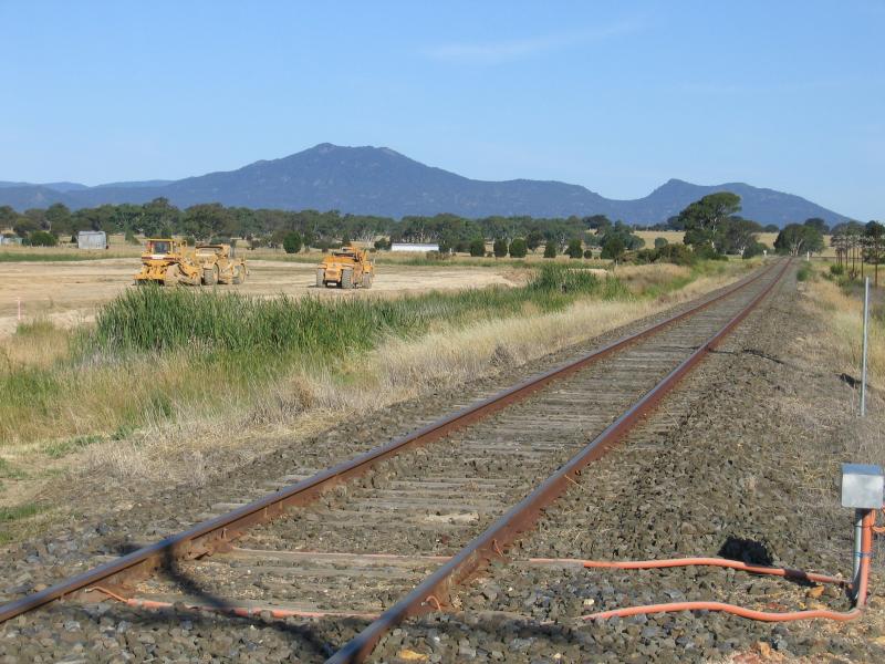 Ararat - Western Highway through Ararat: View east along railway line at Alfred St