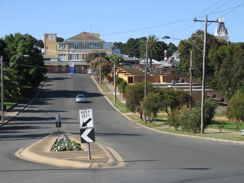 Ararat - Vincent Street and around hospital: View north along Vincent St with hospital in distance
