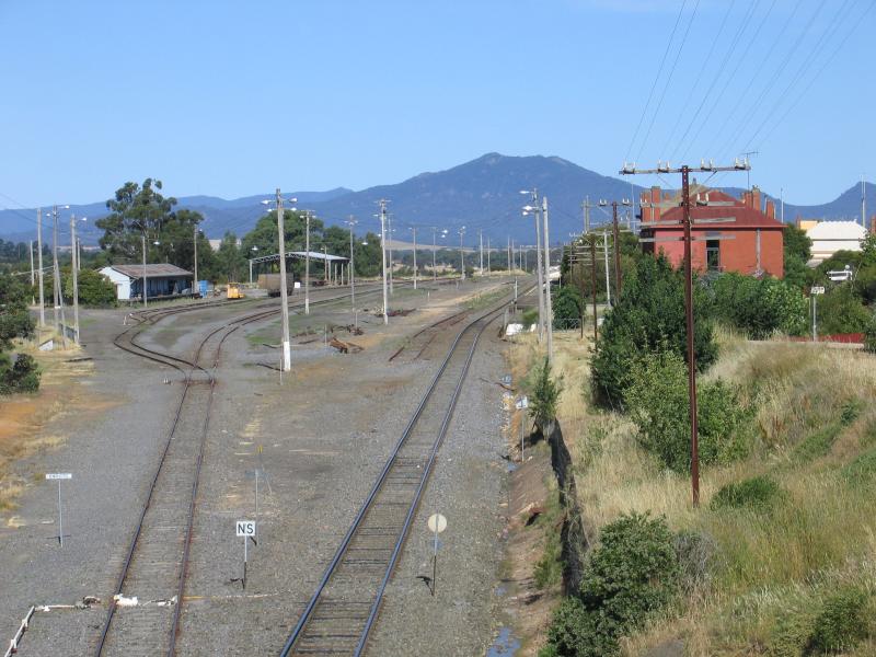 Ararat - Vincent Street and around hospital: View east along railway line from bridge at Vincent St