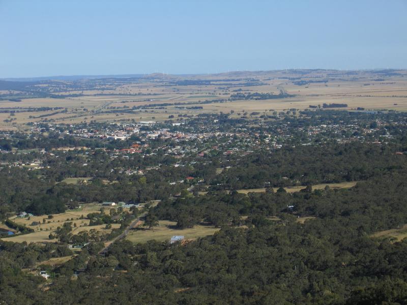 Ararat - One Tree Hill and Pioneer Memorial Lookout - South-easterly view from lookout towards Ararat town centre