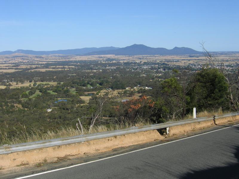 Ararat - One Tree Hill and Pioneer Memorial Lookout - View east across One Tree Hill Rd towards Ararat from communications tower