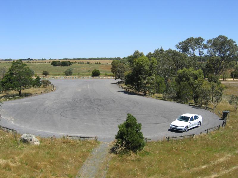 Ararat - Green Hill Lake, Western Highway, 4 km east of Ararat: View towards car park from lookout tower