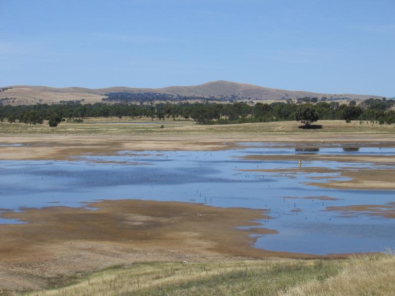 Ararat - Green Hill Lake, Western Highway, 4 km east of Ararat: View across lake from lookout tower
