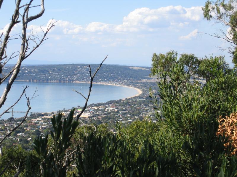 Arthurs Seat - Franklin Point: View north-east towards Safety Beach and Mount Martha