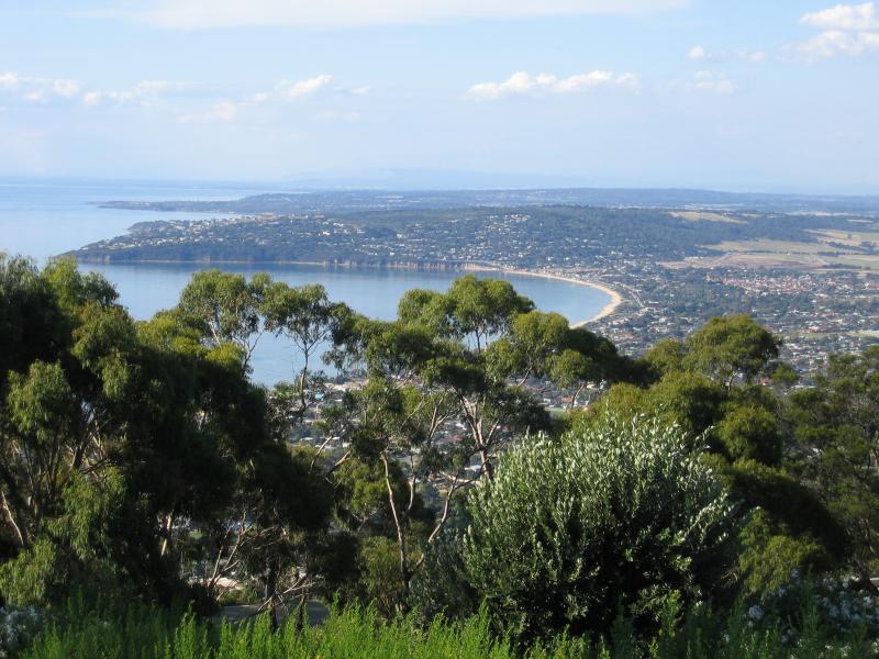 Arthurs Seat - Views at Arthurs Seat peak: View north-east towards Dromana, Safety Beach and Mount Martha