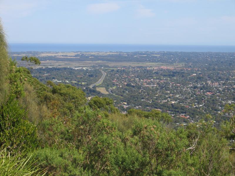 Arthurs Seat - Seawinds Gardens, Arthurs Seat State Park, Purves Road: View across Mornington Peninsula and towards Bass Strait from Bay Lookout
