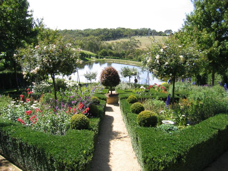 Arthurs Seat - The Enchanted Maze Garden, Purves Road: View from kiosk down to dam