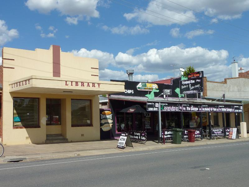 Avoca - Shops and commercial centre, High Street: Library and shops and eastern side of High St between Cambridge St and Bridport St