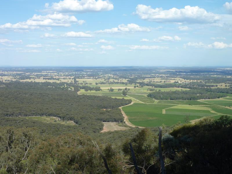 Avoca - No.2 Creek Track, Pyrenees State Forest: South-easterly view near Governor Rock lookout