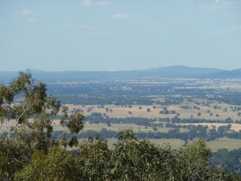 Avoca - Governor Rock Lookout, No.2 Creek Track, Pyrenees State Forest: Easterly view from lookout tower