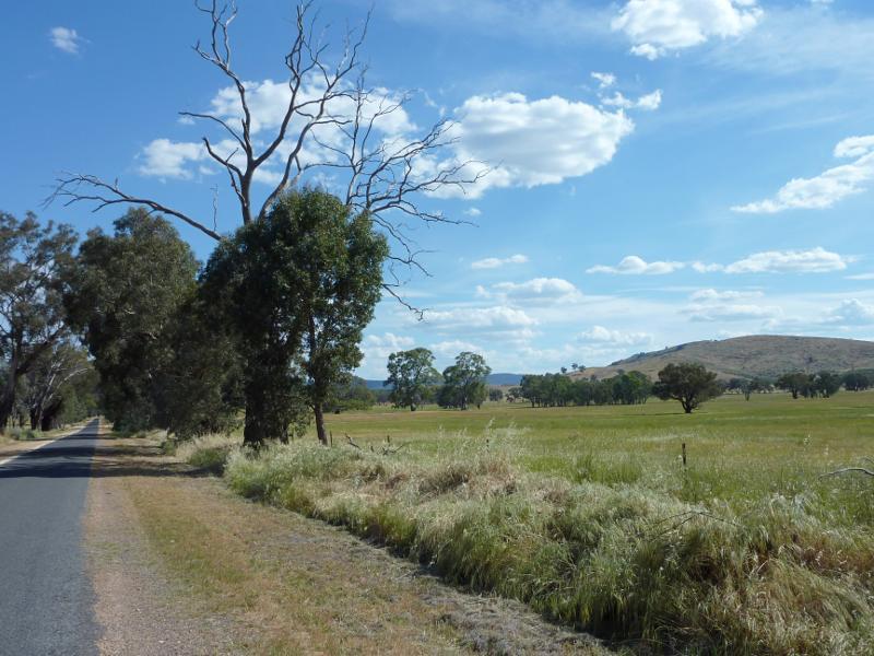Avoca - Town of Moonambel, Moonambel Road east of town centre: View south along Glenlofty-Warrenmang Rd at Moonambel Rd