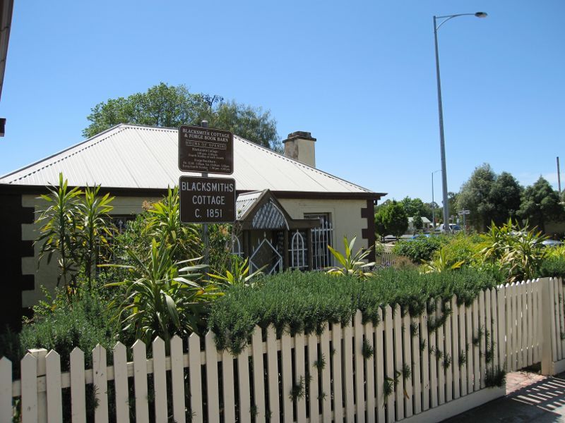 Bacchus Marsh - Shops and commercial centre, Main Street: Blacksmiths Cottage, corner Main St and Gisborne Rd