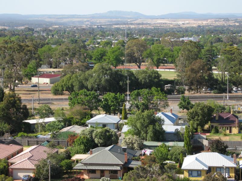 Bacchus Marsh - Views from road along northern boundary of Bacchus Marsh Grammar School: View north towards Maddingley Park