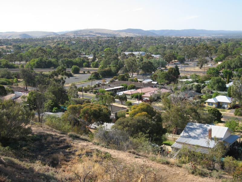 Bacchus Marsh - Views from road along northern boundary of Bacchus Marsh Grammar School: View north-west