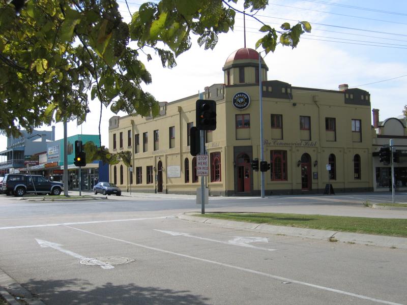 Bairnsdale - Commercial centre and shops: The Commercial Hotel, corner Bailey St and Main St