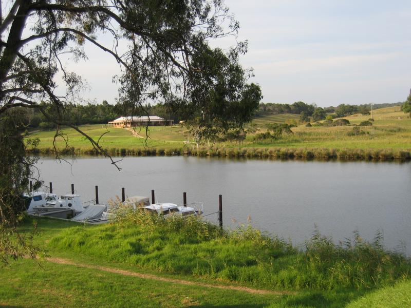 Bairnsdale - Nicholson, east of Bairnsdale on Princes Highway: View east across Nicholson River from Princes Hwy