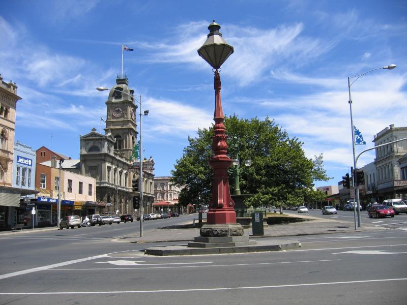 Ballarat - Shops and commercial centre in Sturt Street: View west along Sturt St at Lydiard St