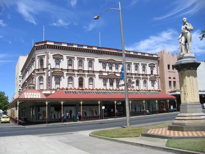 Ballarat - Shops and commercial centre in Sturt Street: Myer at Central Square Shopping Centre, corner Armstrong St at Sturt St