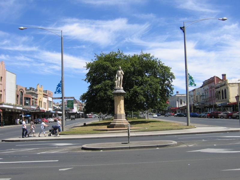Ballarat - Shops and commercial centre in Sturt Street: View west along Sturt St at Armstrong St