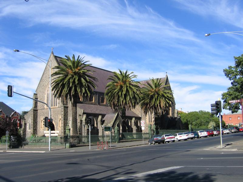 Ballarat - Shops and commercial centre in Sturt Street: St Patricks Cathedral, corner Sturt St and Dawson St
