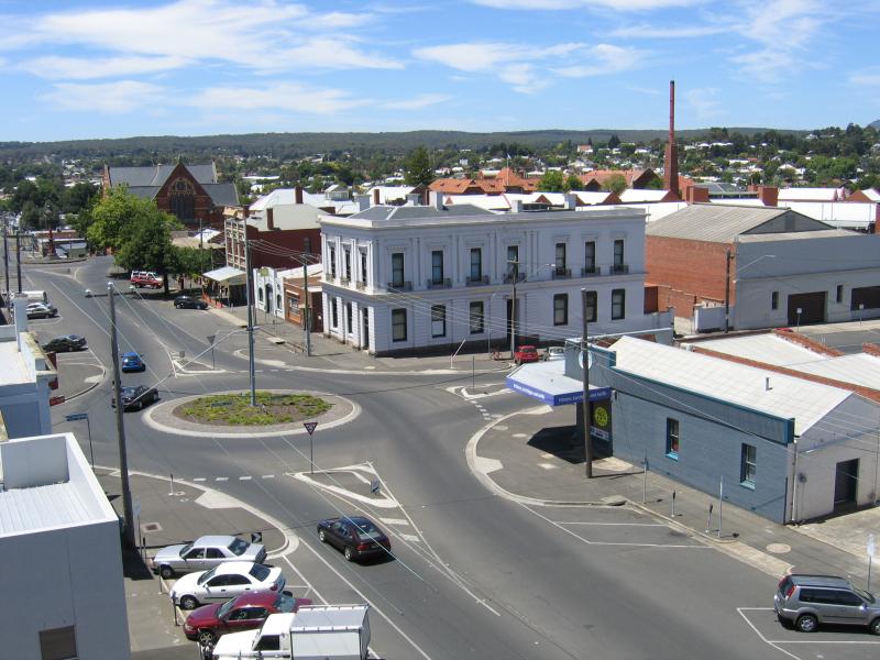 Ballarat - Armstrong Street area: View from Central Square rooftop car park, east along Dana St towards Armstrong St