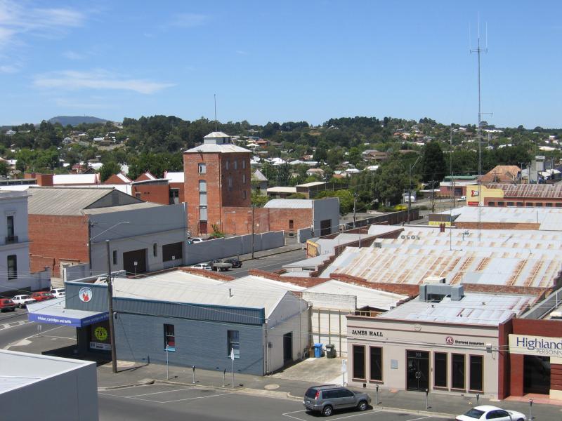 Ballarat - Armstrong Street area: View from Central Square rooftop car park, south along Armstrong St
