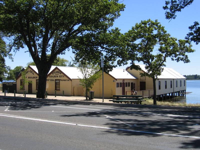 Ballarat - Other areas around Lake Wendouree: Boat sheds, Wendouree Parade between Mill St and Exeter St