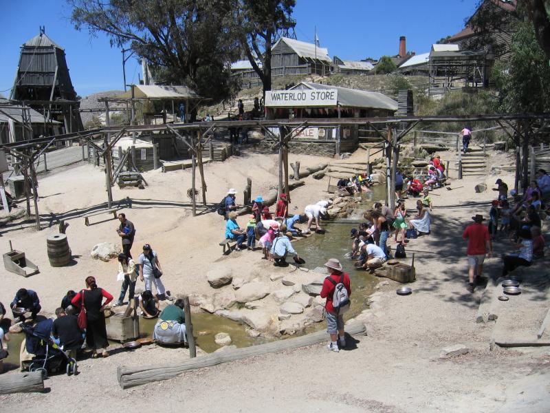Ballarat - Sovereign Hill, Bradshaw Street: Diggings and gold panning area