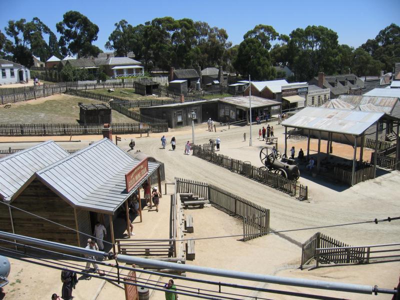 Ballarat - Sovereign Hill, Bradshaw Street: View from poppet head at gold mine