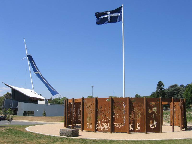 Ballarat - Eureka Centre and gardens, Eureka Street: View from car park